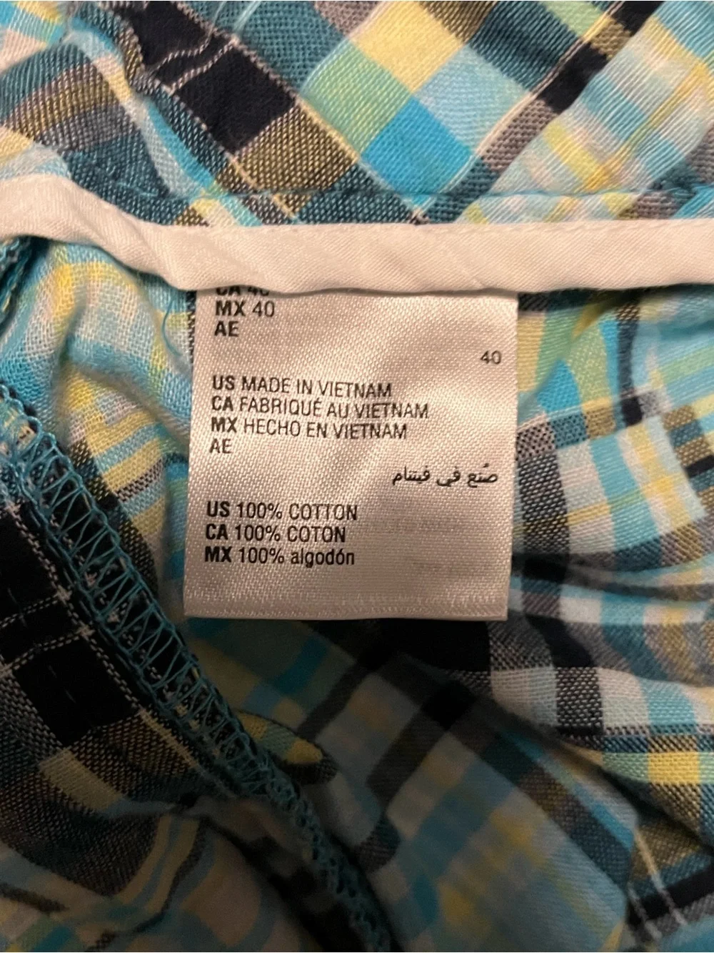 Club Room Plaid Aqua, Black & White Cargo Shorts Size 40